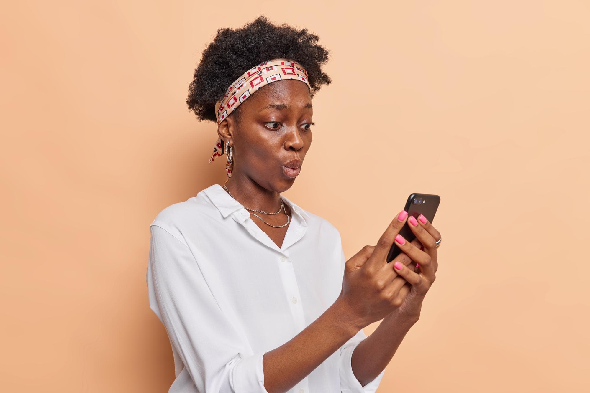 Girl with phone in her hand